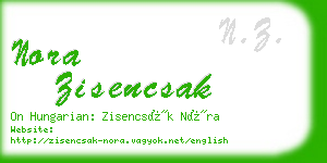 nora zisencsak business card